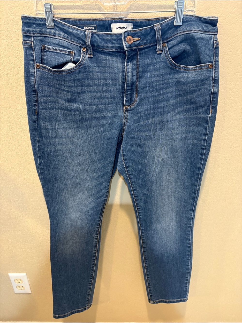 Sonoma Skinny Jeans in Medium Indigo Blue-Size 14S